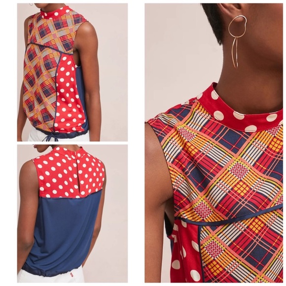 Anthropologie Tiny Evelyn Mock
Neck Sleeveless Top - Picture 1 of 4